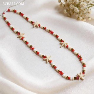 Beads Necklace With Sea Shell